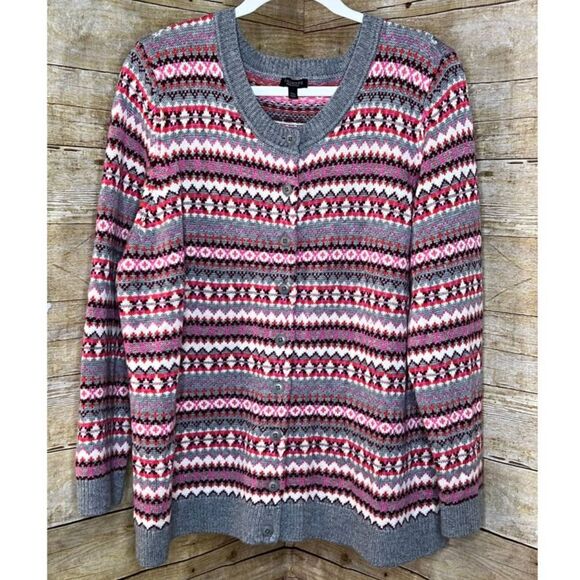 TALBOTS LAMBS WOOL BLEND CASUAL WARM EVERYDAY WEAR BUTTON FRONT CARDIGAN 2X PET - Picture 1 of 4